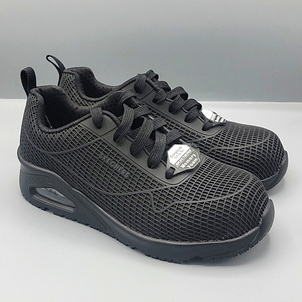 Skecher Women's Composite Toe EH Slip Resistant Lace-Up Shoe 108072/NVGY